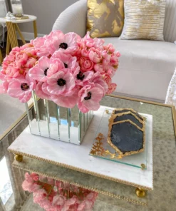 Inspire Me! Home Decor White Marble Tray W/ Gold Textured Edge (2 Size) 14 Inspire Me! Home Decor White Marble Tray W/ Gold Textured Edge (2 Size)