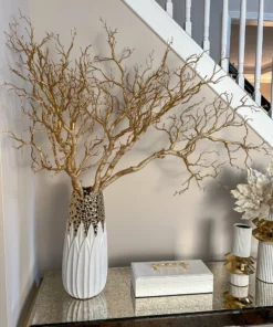 Inspire Me! Home Decor White And Gold Porcelain Vase With Circle Cutout Design (2 Styles)