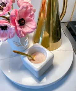 Inspire Me! Home Decor Marble Spice Bowl W/ Gold Spoon