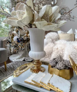 Inspire Me! Home Decor Golden Flower Decorative Box With Lid