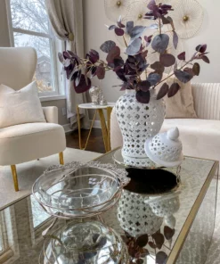 Inspire Me! Home Decor White Ceramic Pierced Ginger Jar (2 Sizes)