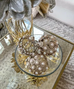 Inspire Me! Home Decor Gold Large Metallic Pearl Ornament/ Orb