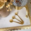 Inspire Me! Home Decor Set Of 3 Gold Flower Tea Spoons