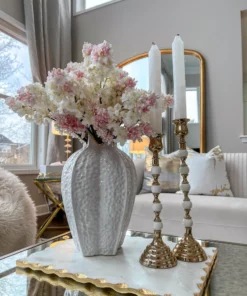 Inspire Me! Home Decor White And Gold Candleholders (2 Sizes)