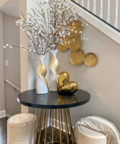 Inspire Me! Home Decor Gold And White Twisted Vase (2 Sizes) 22 Inspire Me! Home Decor Gold And White Twisted Vase (2 Sizes)