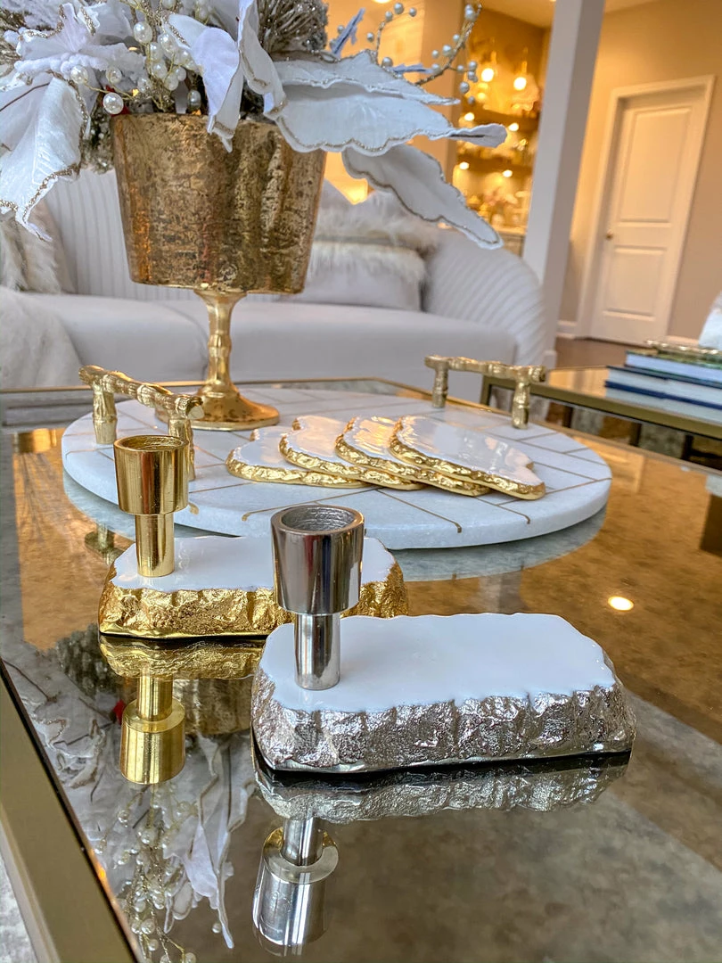 Inspire Me! Home Decor White Enameled Metal Candle Holder (2 Colors) 5 Inspire Me! Home Decor White Enameled Metal Candle Holder (2 Colors)