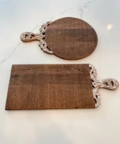 Inspire Me! Home Decor Mango Wood Scroll Handle Serving Trays (2 Styles)