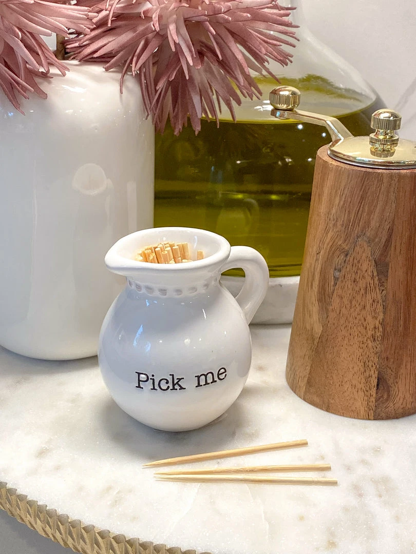 Inspire Me! Home Decor KITCHEN White Ceramic Toothpick Holder (3 Shapes) 4 Inspire Me! Home Decor KITCHEN White Ceramic Toothpick Holder (3 Shapes)