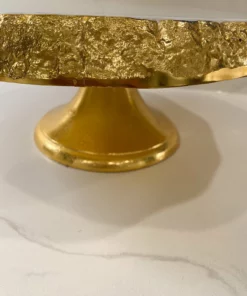 Inspire Me! Home Decor White Enameled Cake Stand With Metallic Edge (2 Colors) KITCHEN