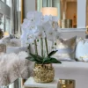 Inspire Me! Home Decor Tall White Potted Faux Orchid