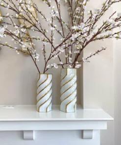Inspire Me! Home Decor Gold And White Twist Vase (2 Sizes) 7 Inspire Me! Home Decor Gold And White Twist Vase (2 Sizes)