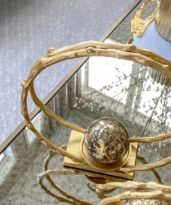 Inspire Me! Home Decor Circular Gold Metal Candle Holder (2 Sizes)