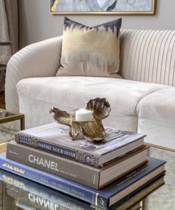 Inspire Me! Home Decor Gold Orchid Tea Light Holder