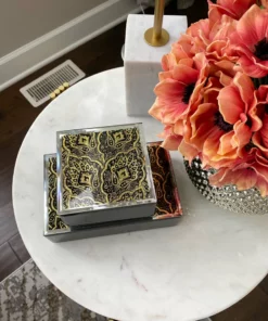 Inspire Me! Home Decor Black Glass Decorative Boxes (Set Of 2)