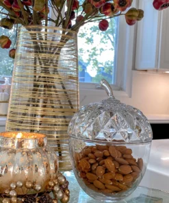 Inspire Me! Home Decor Glass Acorn Dish With Lid KITCHEN