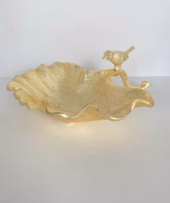 Inspire Me! Home Decor Large Gold Leaf Bowl W/ Bird