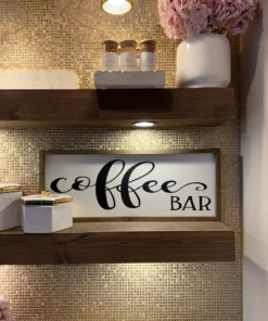 Inspire Me! Home Decor Wooden Coffee Bar Sign