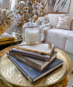 Inspire Me! Home Decor Small Marble Metallic Edged Tray