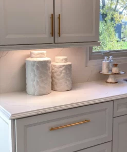 Inspire Me! Home Decor Jars Patterned White Jar With Lid (2 Sizes)