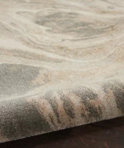 Nourison Elegance Area Rug- Grey/Charcoal/beige (5 Sizes) PILLOWS, RUGS, & THROWS