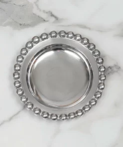 Inspire Me! Home Decor Beaded Round Decorative Plate (2 Colors)