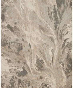 Nourison Elegance Area Rug- Grey/Charcoal/beige (5 Sizes) PILLOWS, RUGS, & THROWS