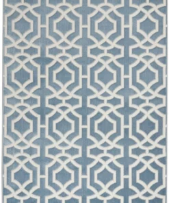 Nourison Joli Area Rug - Blue/White (3 Sizes) PILLOWS, RUGS, & THROWS