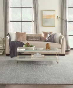 Nourison Elegance Area Rug - Grey/Blue/White (5 Sizes) PILLOWS, RUGS, & THROWS